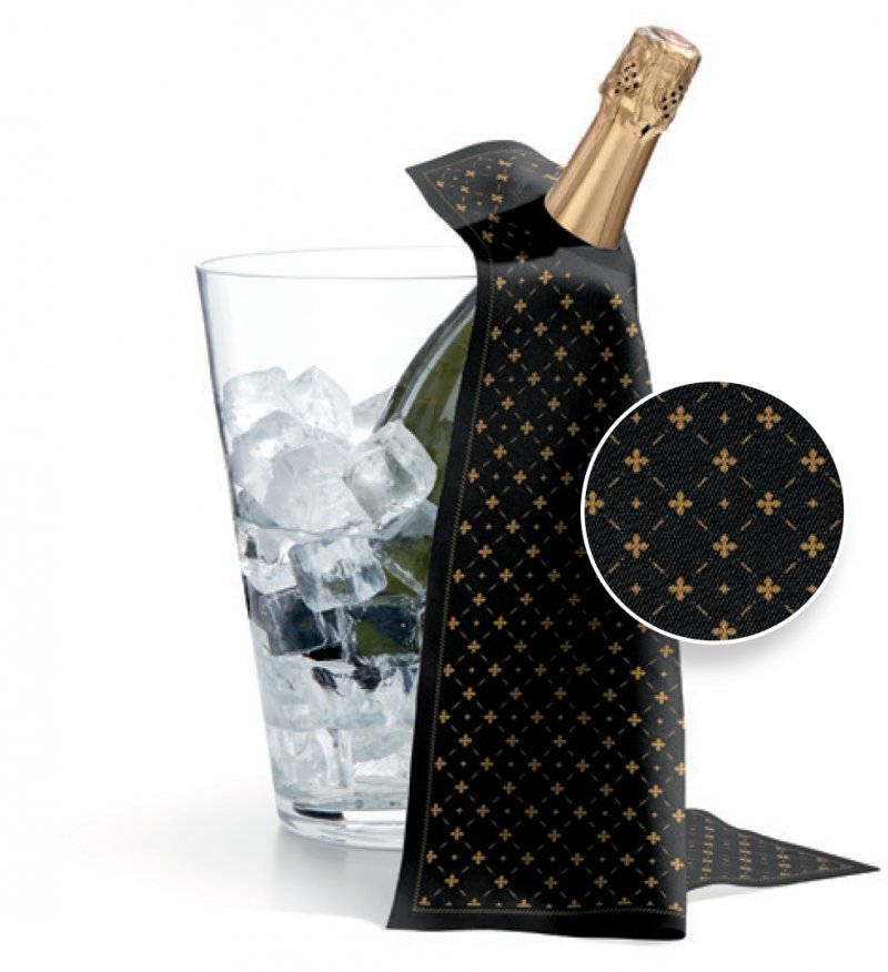 Кърпа за бутилка - 40/40см - LUX ЧЕРНА - на кръстчета Roll drap